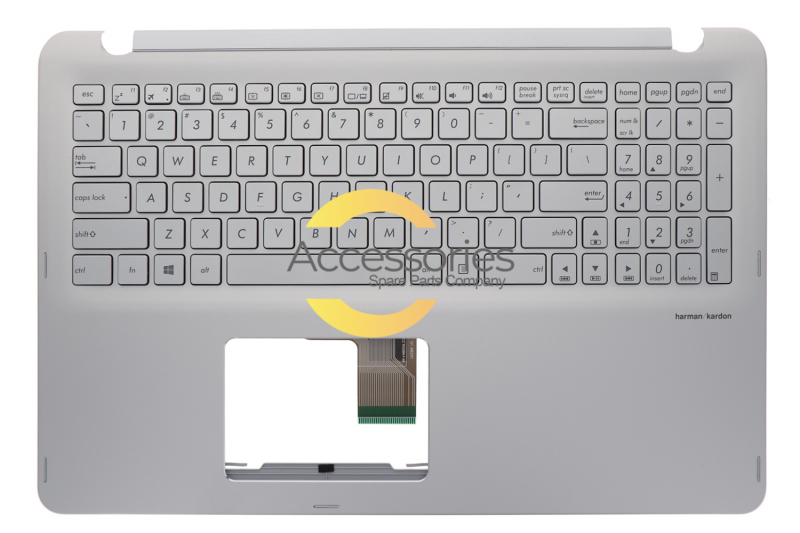 Clavier argenté rétroéclairé QWERTY américain ZenBook Flip Asus