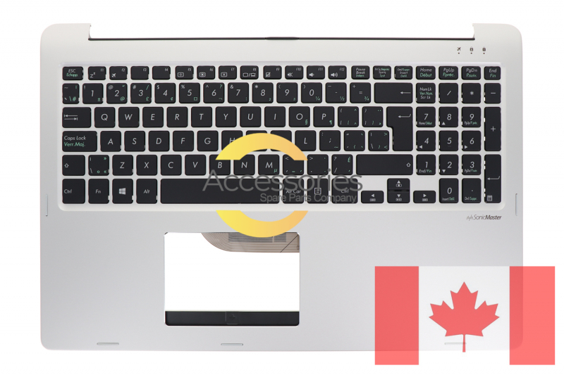 Asus Canadian QWERTY silver keyboard