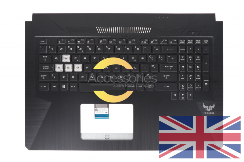 Clavier noir QWERTY United Kingdom rétroéclairé de PC portable Asus