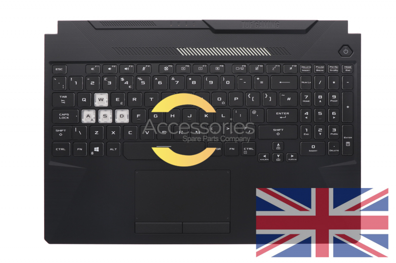 Clavier noir rétroéclairé QWERTY UK de PC portable Asus