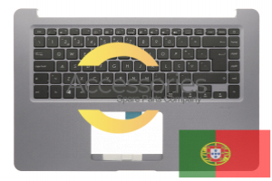 Clavier gris QWERTY portuguais de PC portable Asus