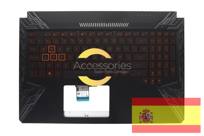 Clavier noir et gris rétroéclairé QWERTY Espagnol de PC portable Asus