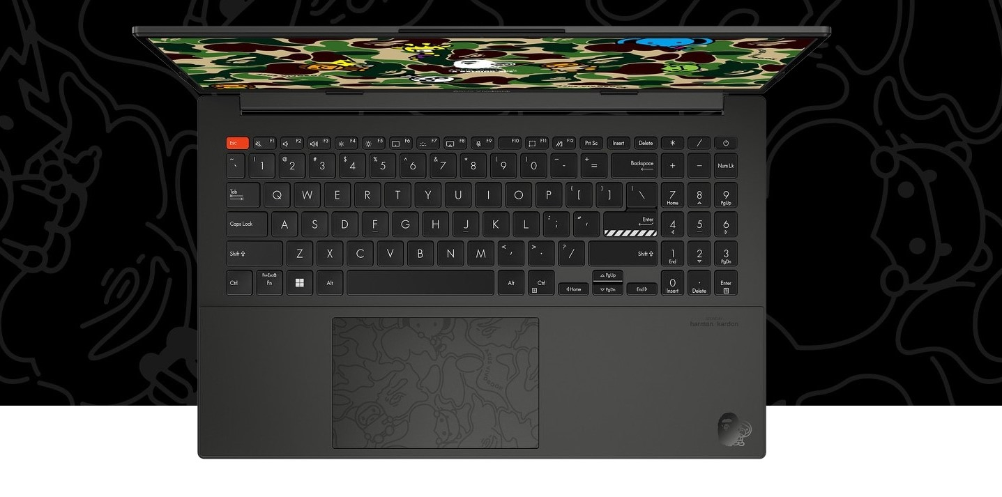 Asus vivobook S15 OLED Edition BAPE vue sur le clavier